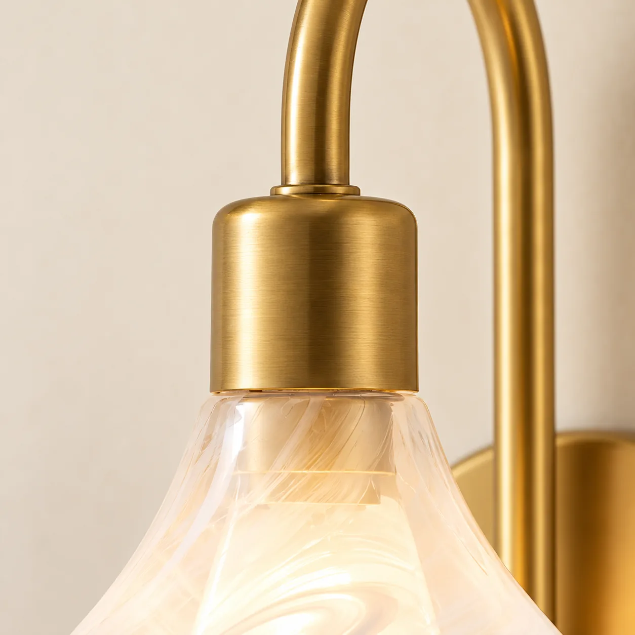 Close view of the brass socket cup