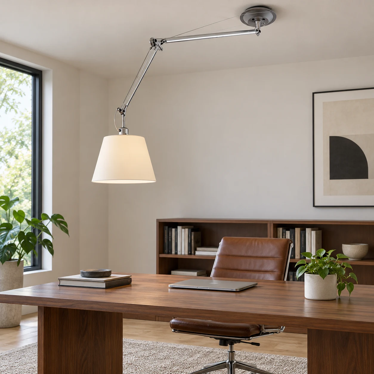 Mara Bauhaus Swing Arm Iron Pendant Light — scene study