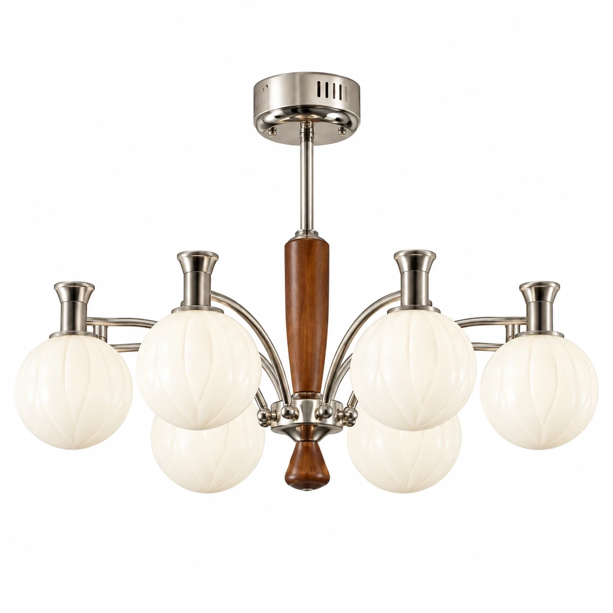 Wushlp Vintage Branch Wood Glass Chandelier on a clean white background