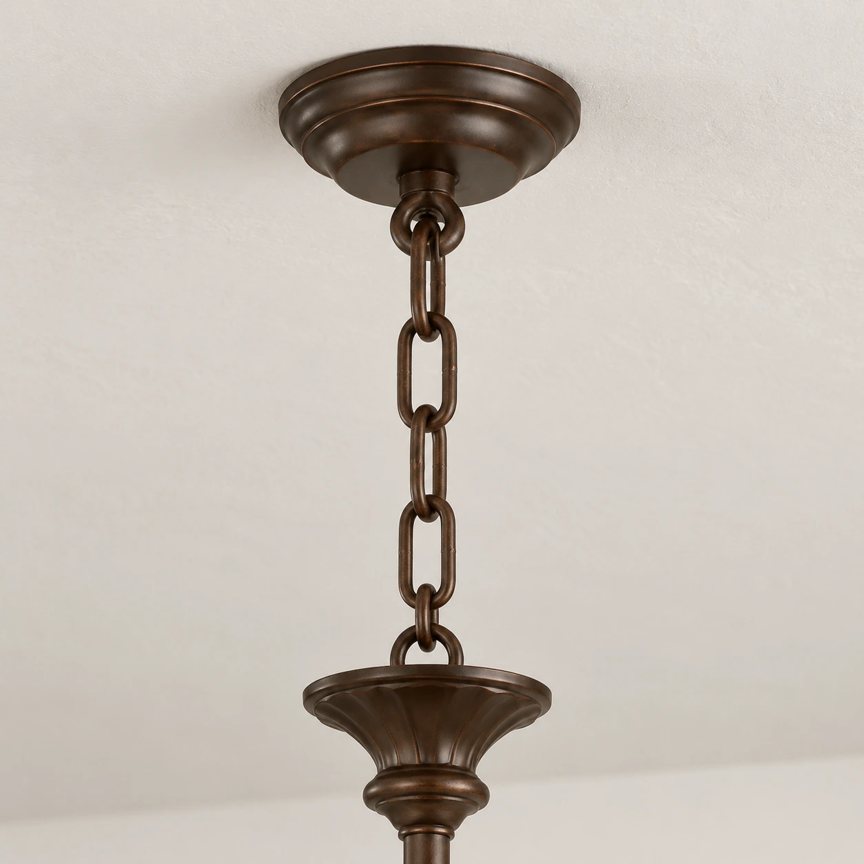 Ceiling canopy and chain detail