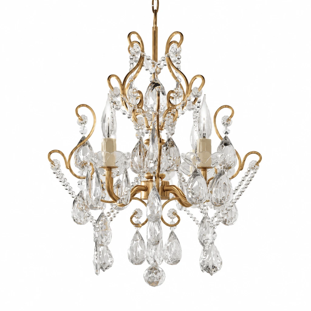 Celeste European Vintage Scrollwork Iron and Crystal Chandelier product image 3