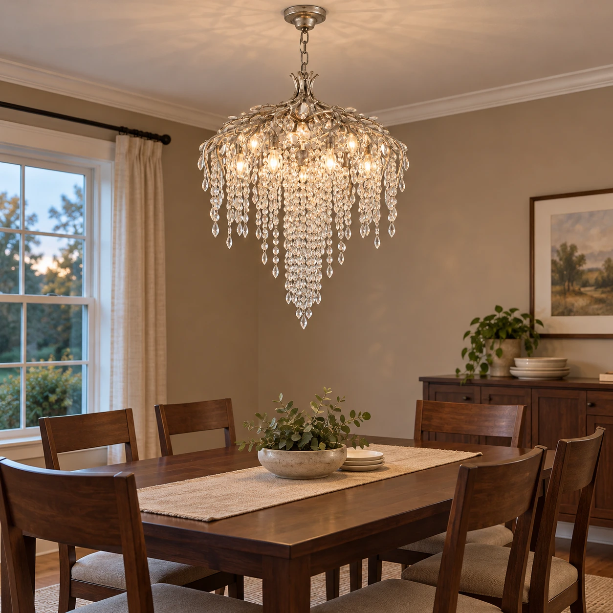 Seraphina crystal cascade chandelier in a family home, scene 7