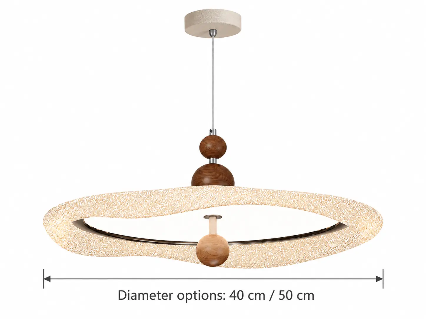 Elara Italian Minimalist Full-Spectrum Iron Acrylic Round Pendant Light verified diameter options