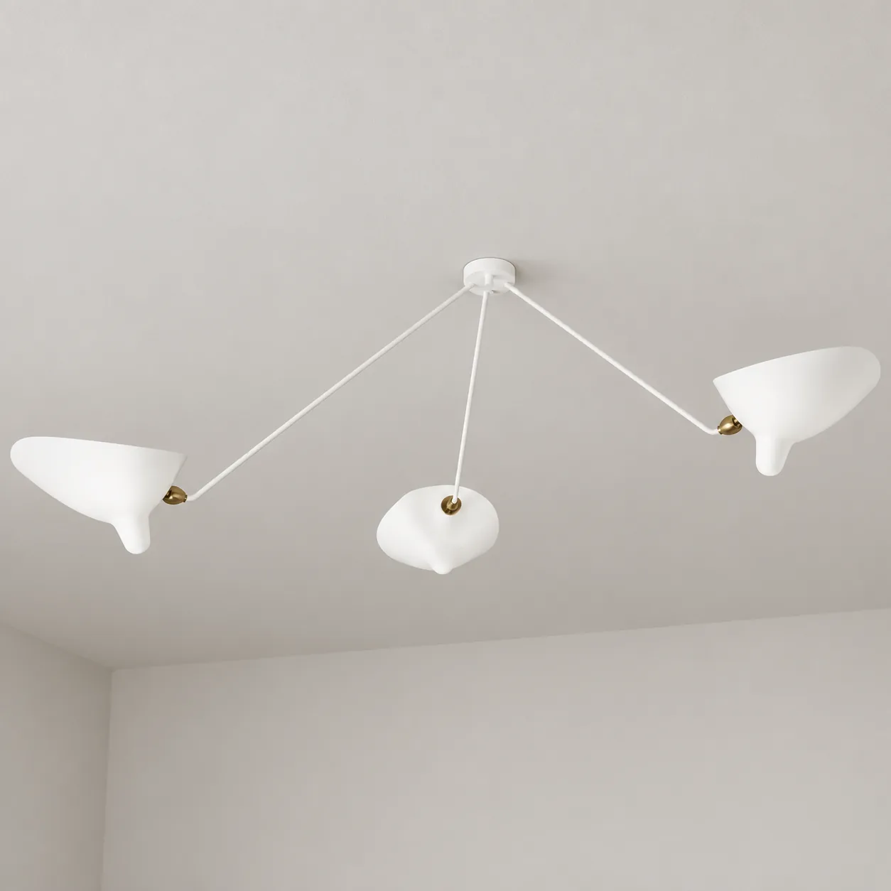 3 heads Dia165 cm H80 cm white pale ceiling studio