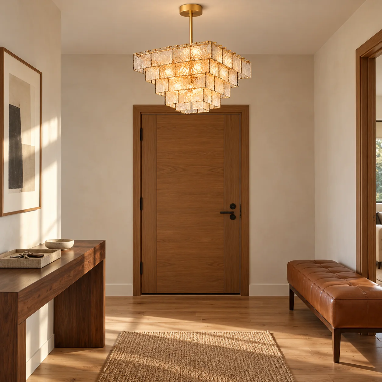 Chandelier in a quiet hall