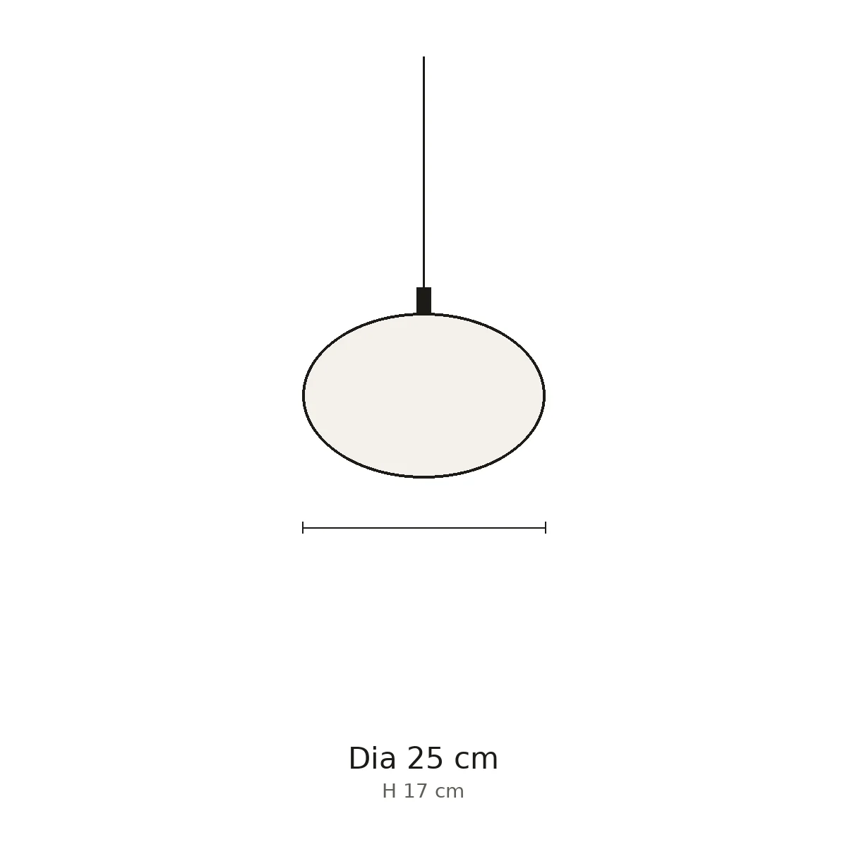 Diameter 25 cm, height 17 cm