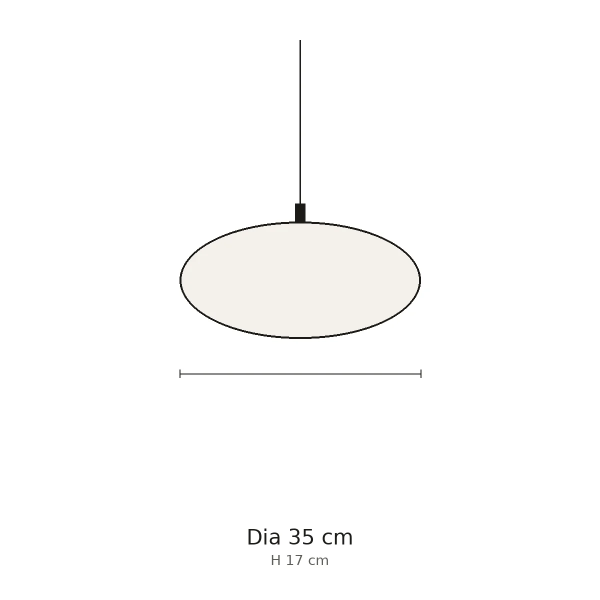 Diameter 35 cm, height 17 cm