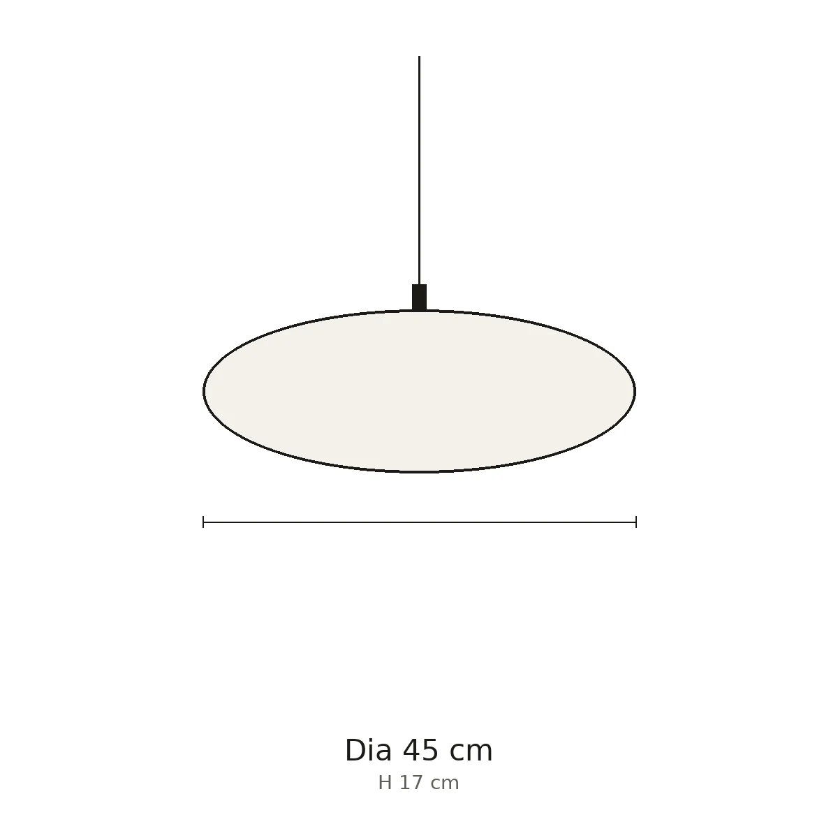 Diameter 45 cm, height 17 cm
