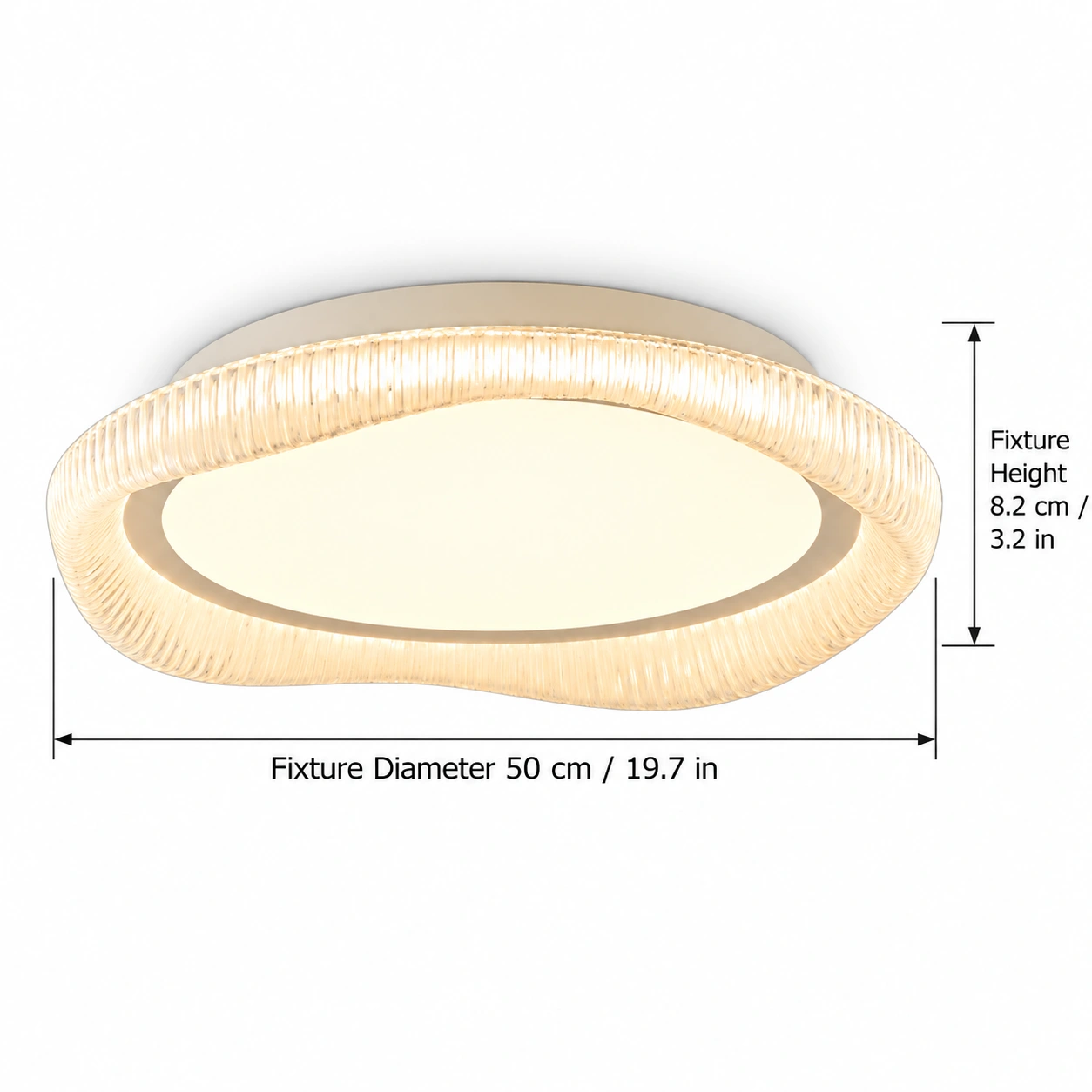 Dimension diagram Ø50 cm x H 8.2 cm