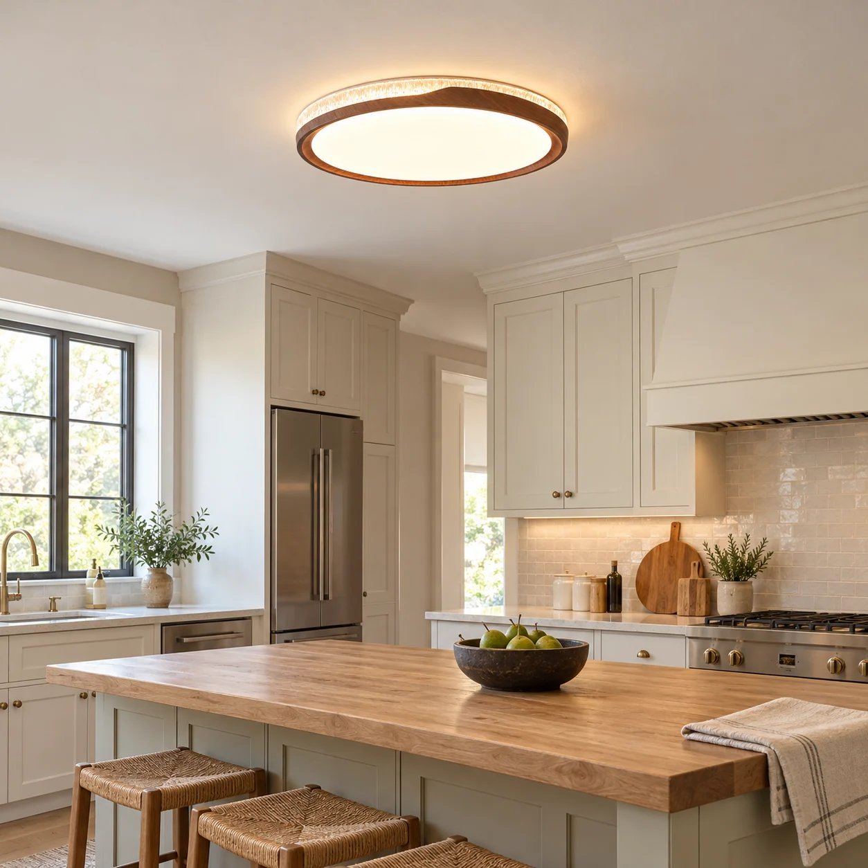 Sienna flush mount ceiling light in kitchen