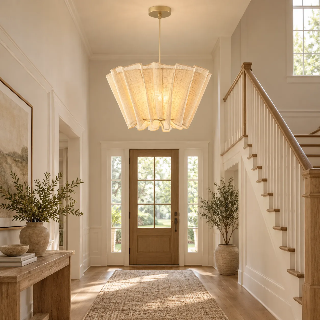 Milo pendant in an entry and stair hall