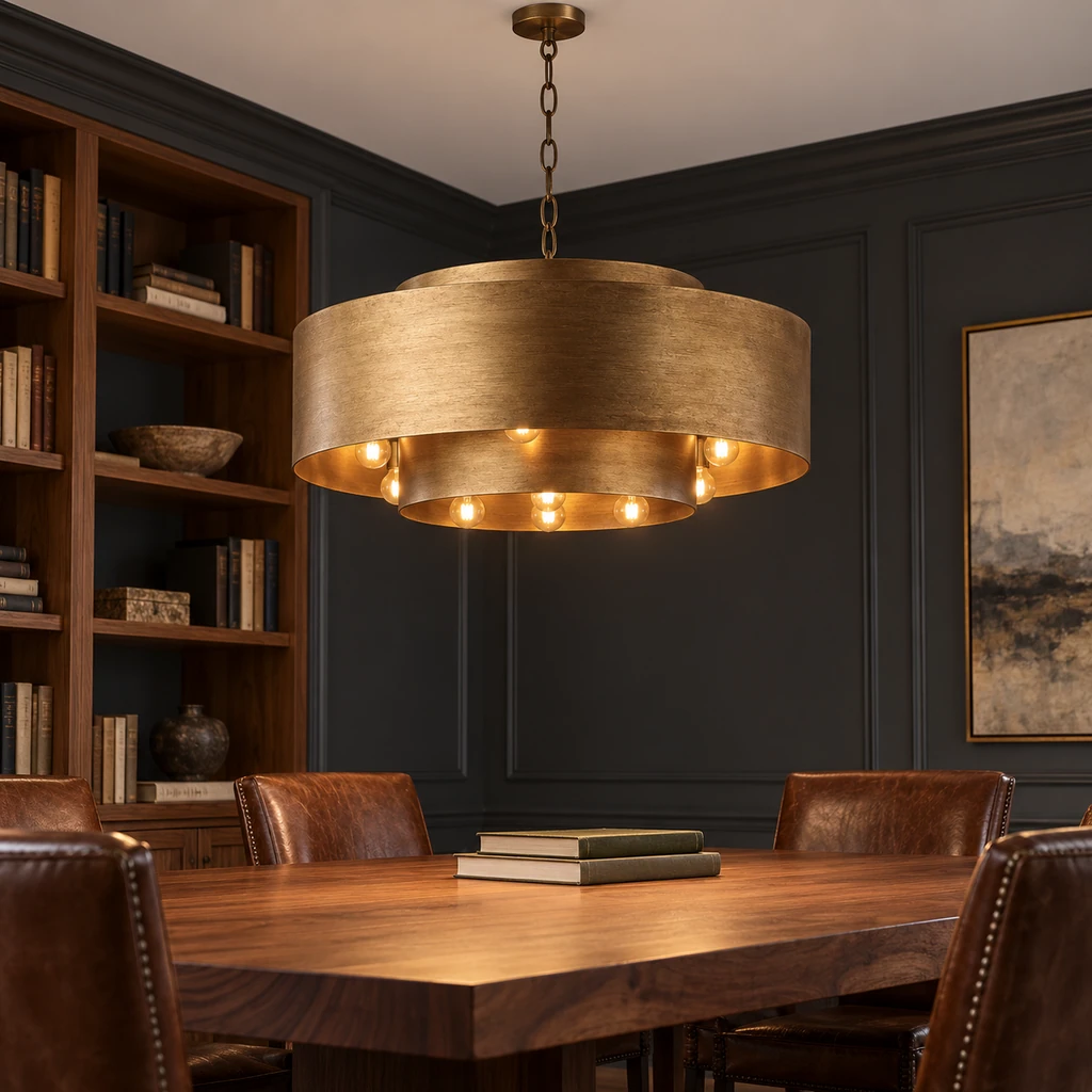 Isla pendant above a library table
