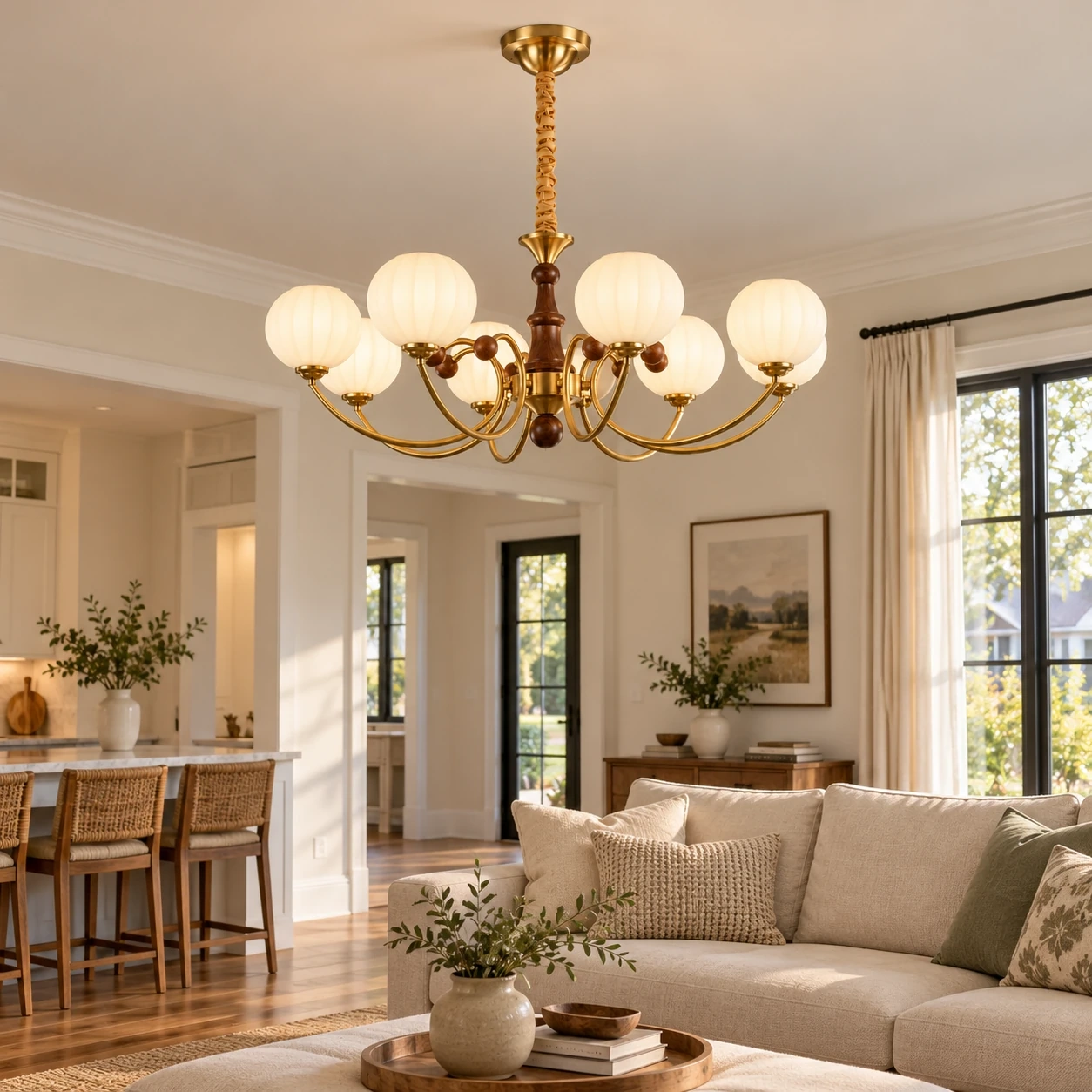 Margot chandelier in a family room