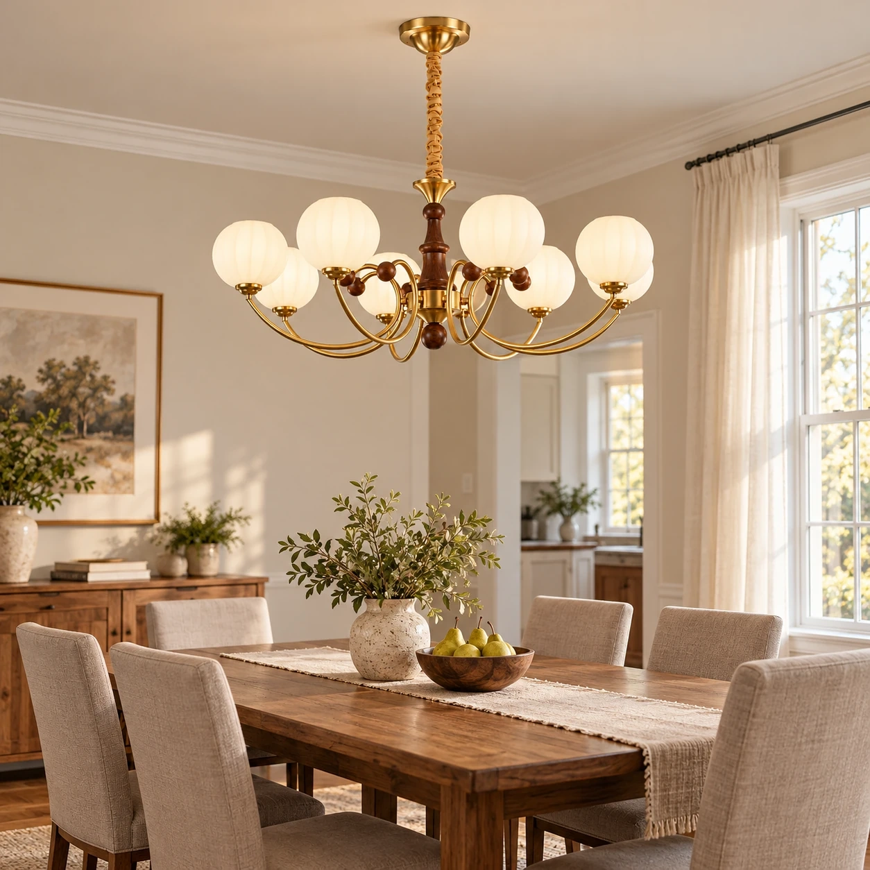 Margot chandelier over a dining table