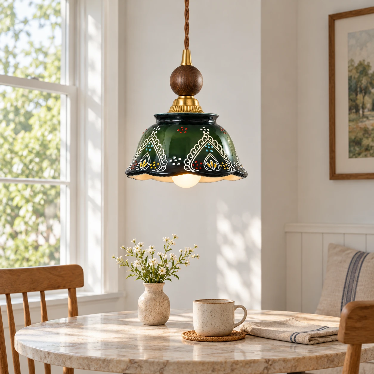 Clara pendant light over a breakfast nook