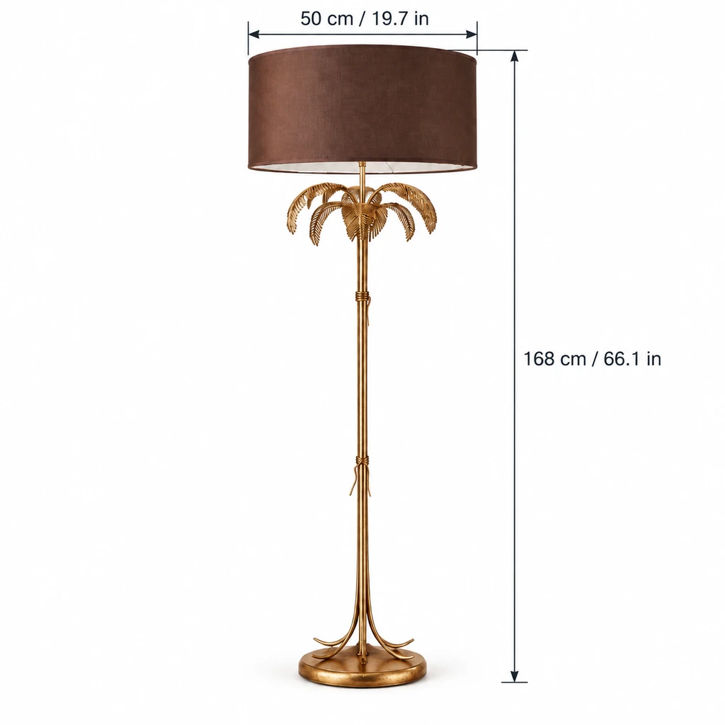 Floor lamp dimensions: 50 cm diameter and 168 cm high