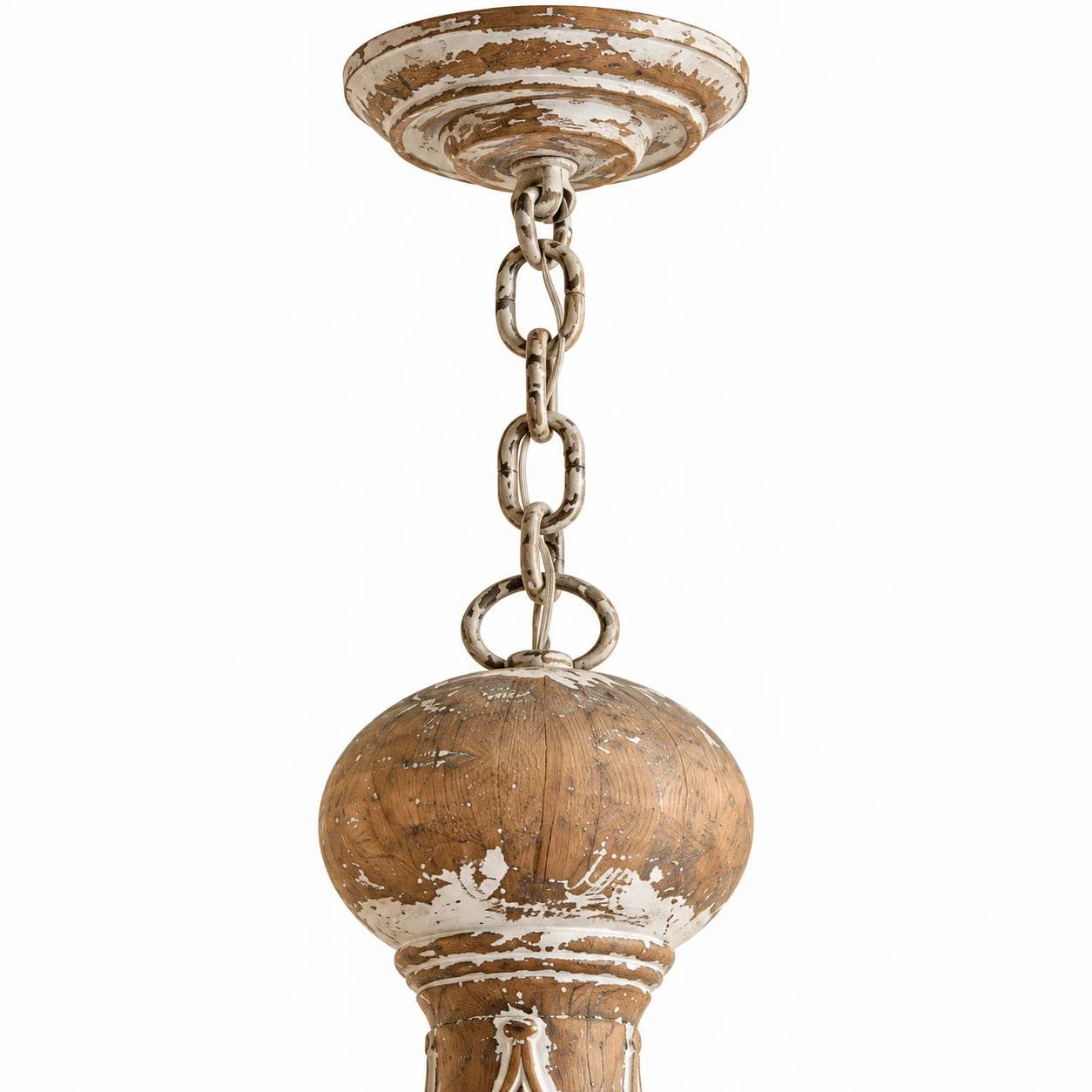 Close view of the Elowen chandelier ceiling canopy and chain