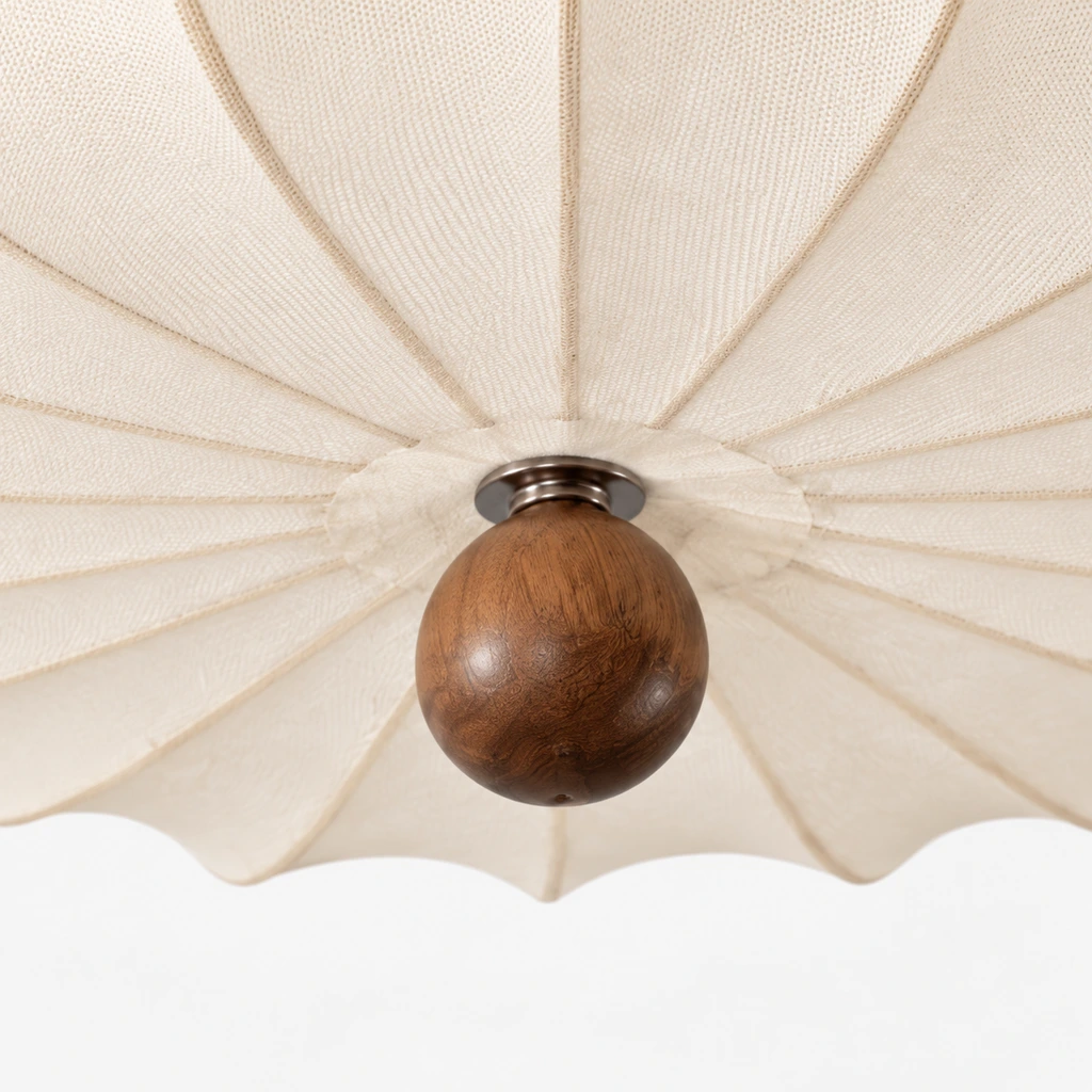 Centered walnut finial detail