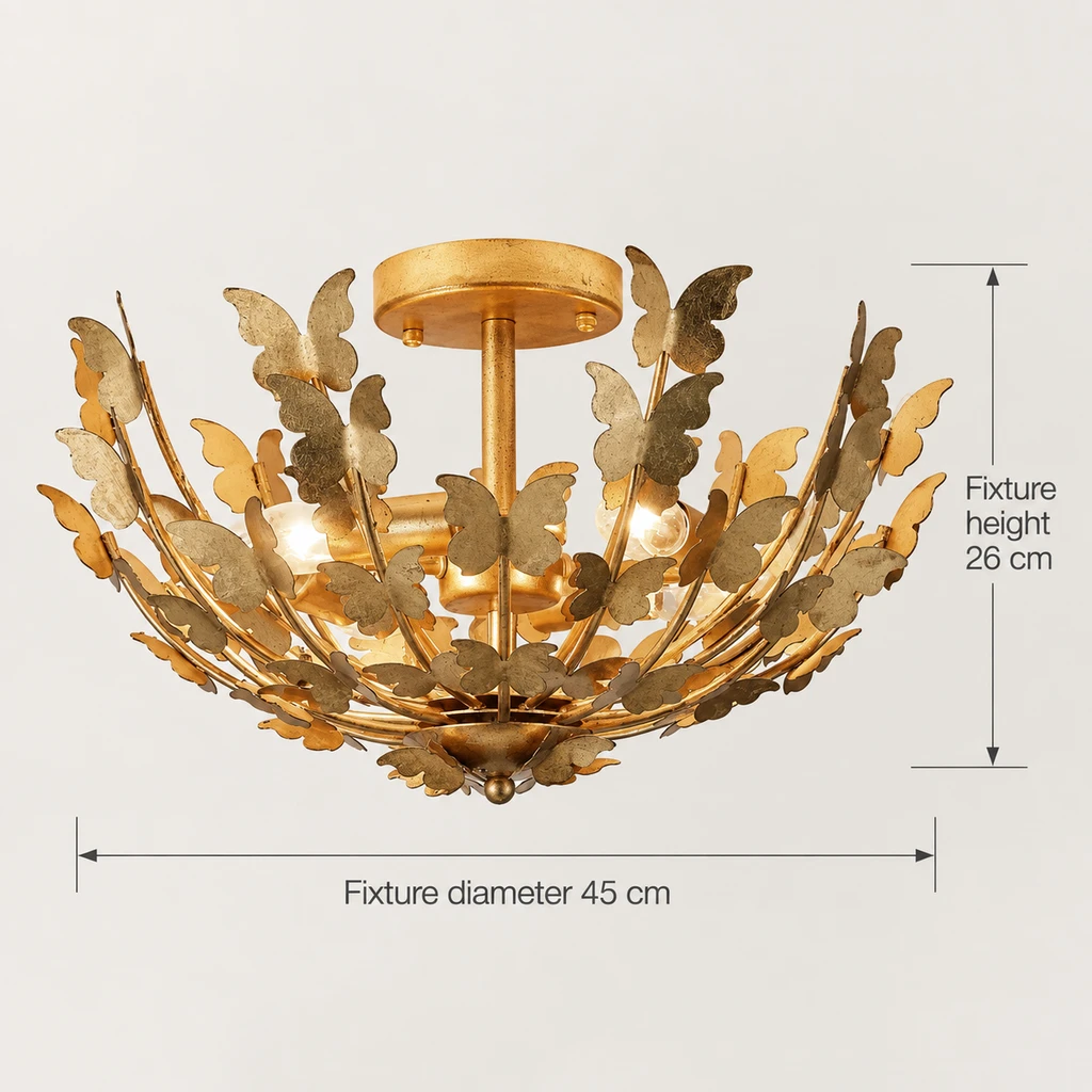 Elena ceiling light dimensions: diameter 45 cm and height 26 cm
