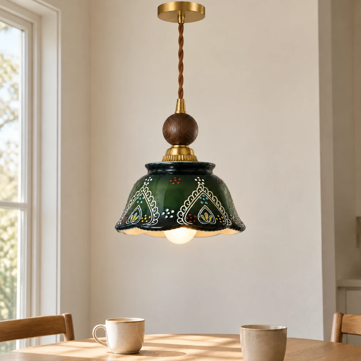 Clara pendant above breakfast nook