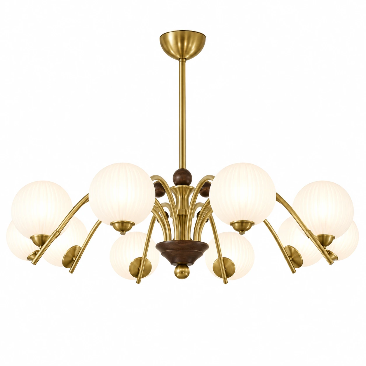 Odette ten-head 105 cm chandelier on white background