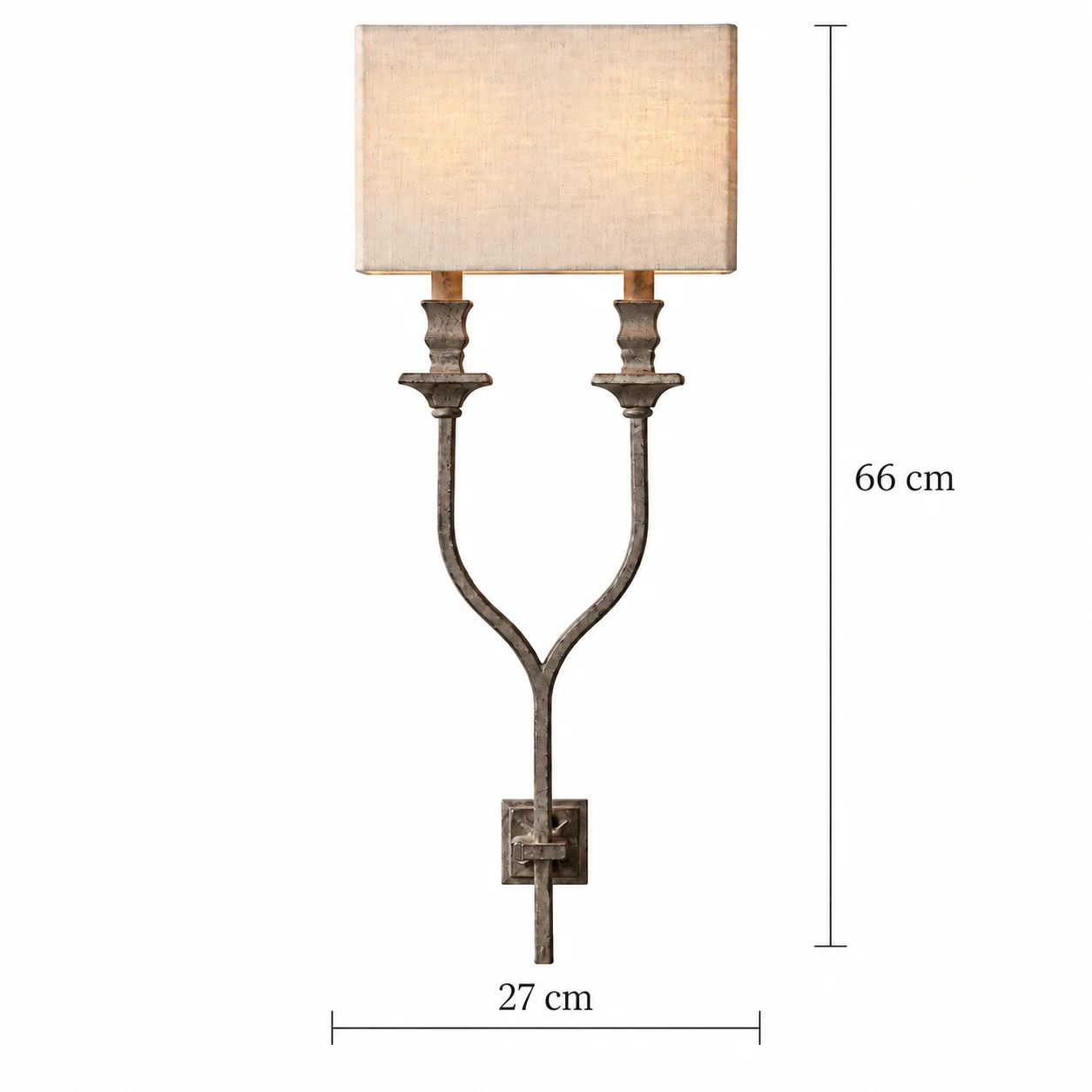 Maeve European 2-Light Iron Wall Sconce — dimension