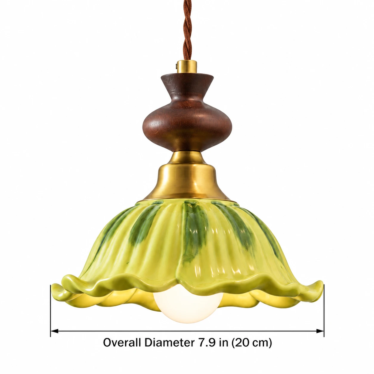 Overall diameter 7.9 in (20 cm) dimension diagram