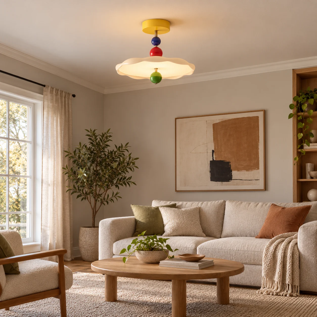 Milo Memphis flush mount in a family living corner