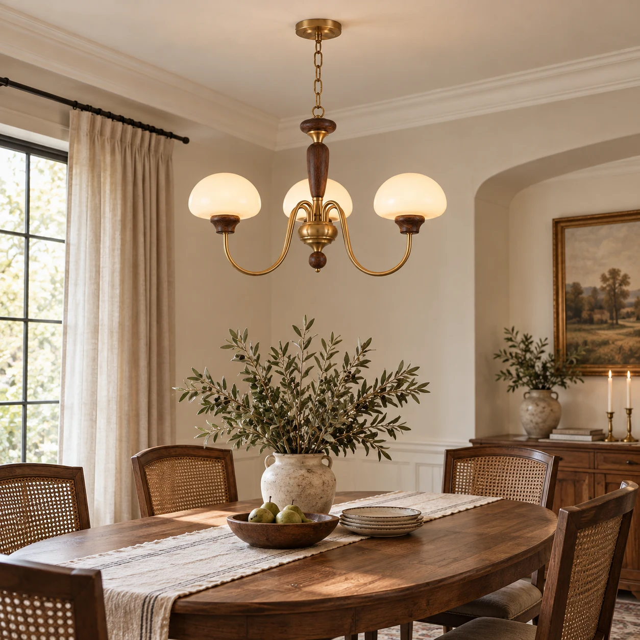 Adeline chandelier over a French dining table