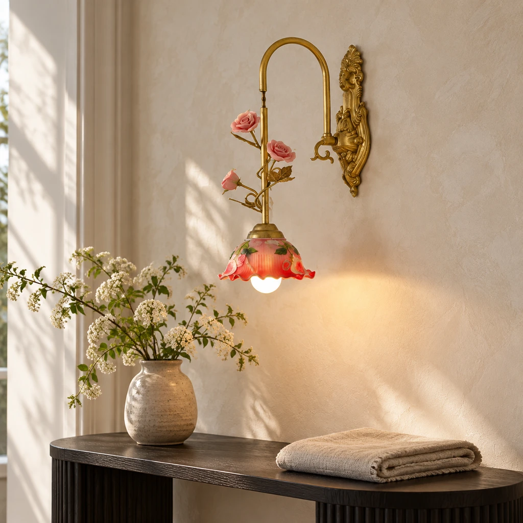 Odette wall sconce in a boutique guest-room vignette
