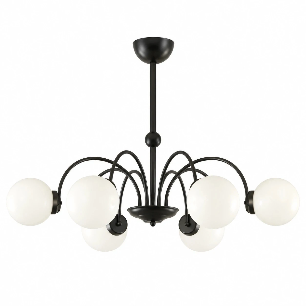 Mado 6-head Ø85 cm French vintage globe chandelier on white background