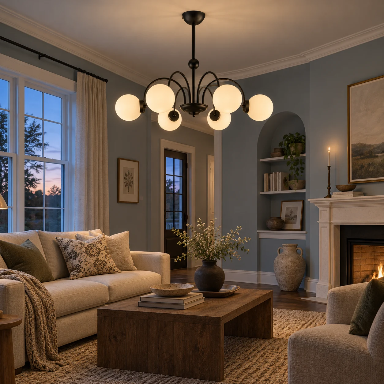 Mado chandelier in a lounge seating area
