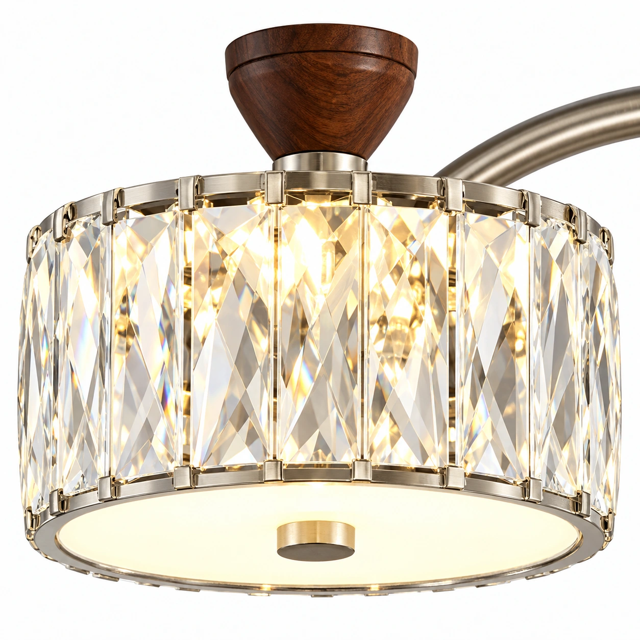 Faceted cylindrical crystal shade detail