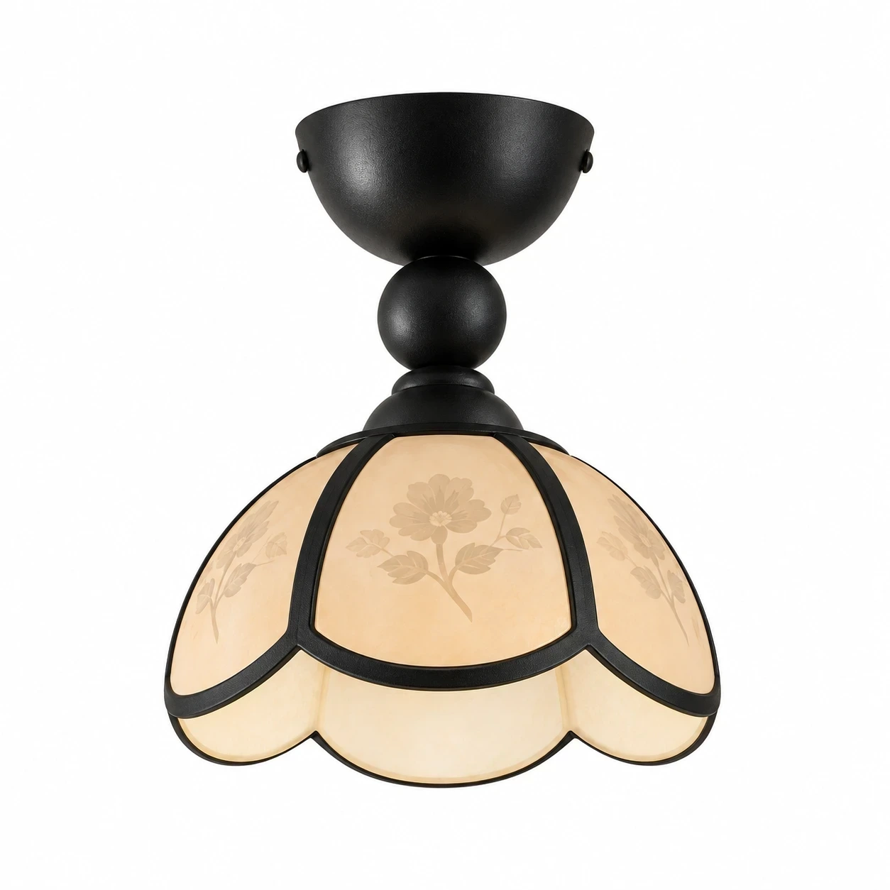 Vintage petal acrylic flush mount ceiling light on a clean white background