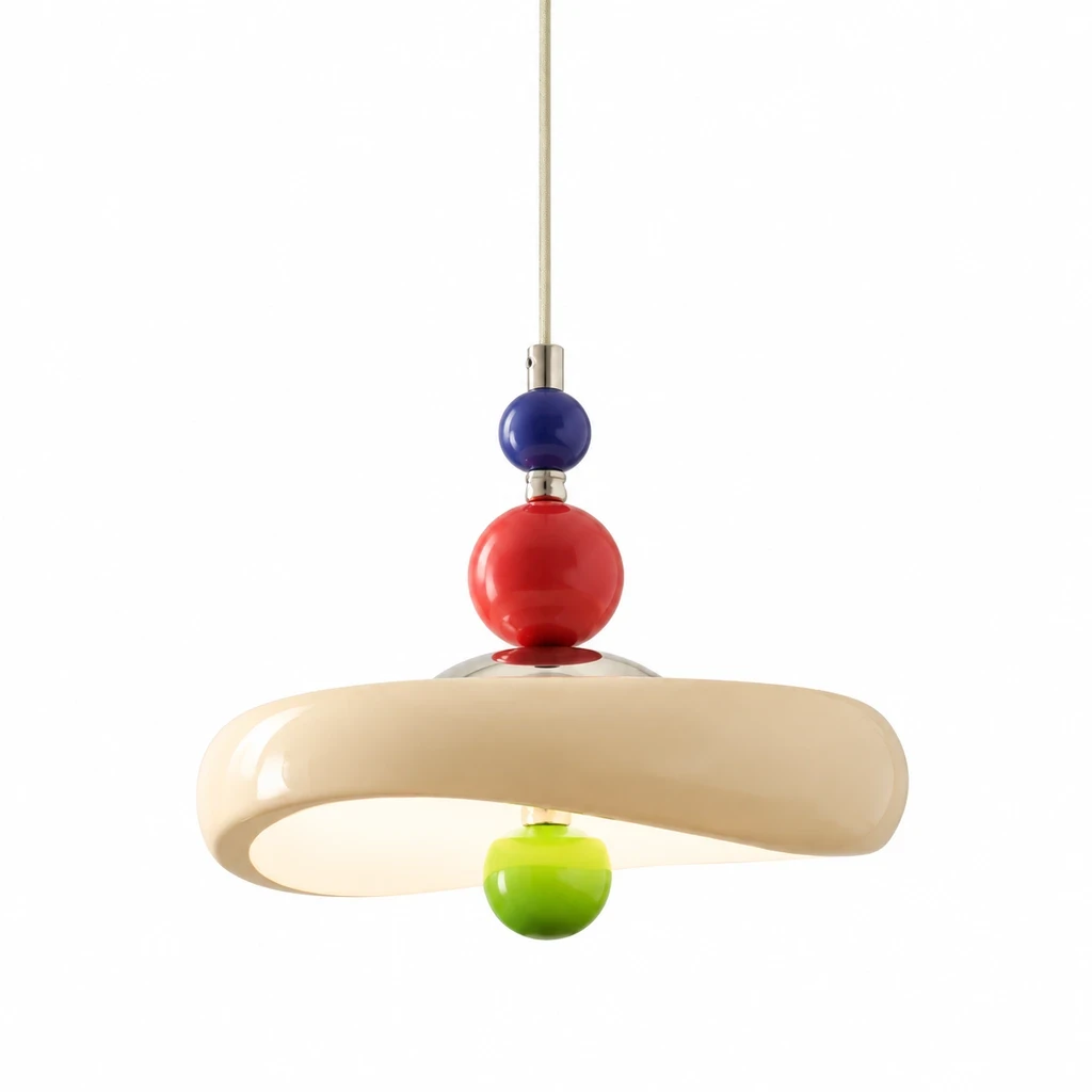 Theo Memphis colorful orb pendant on white