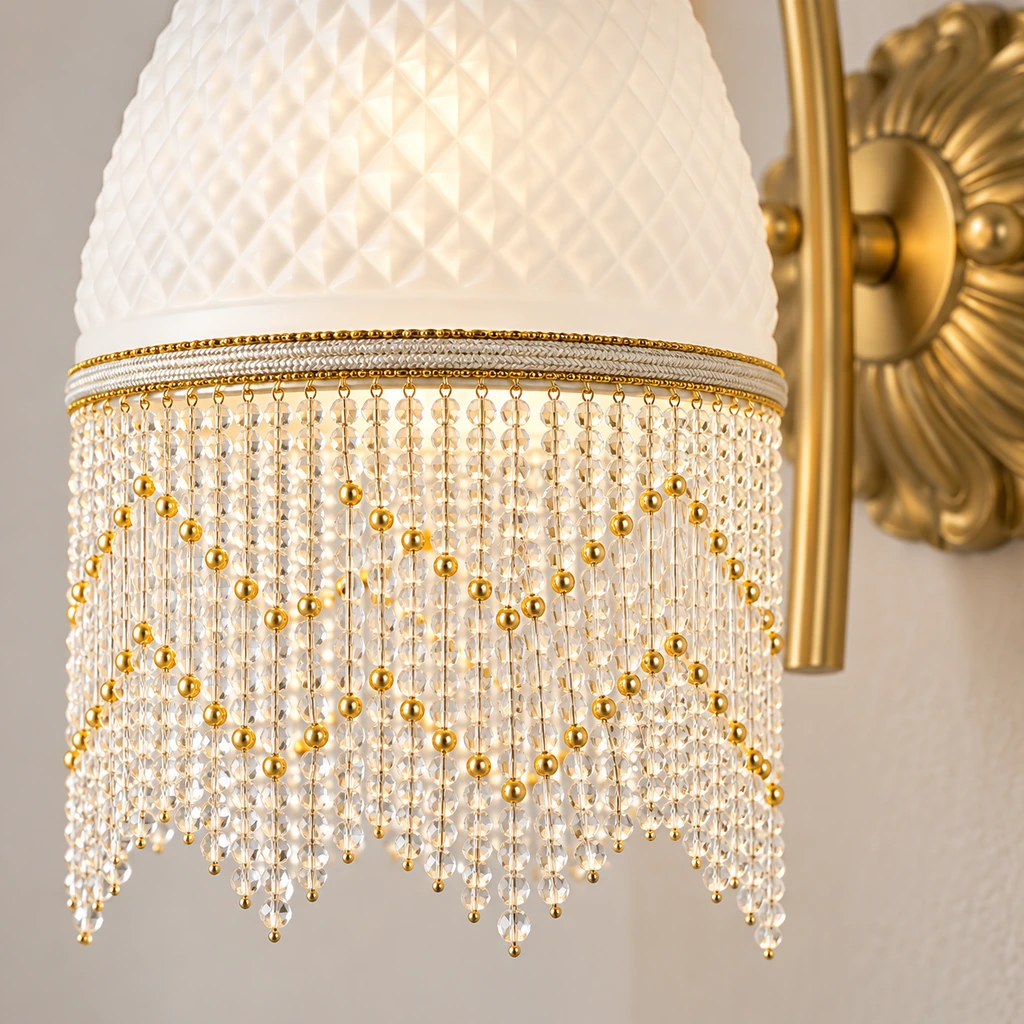 Mara Vintage Tassel Iron Glass Wall Sconce product image 12