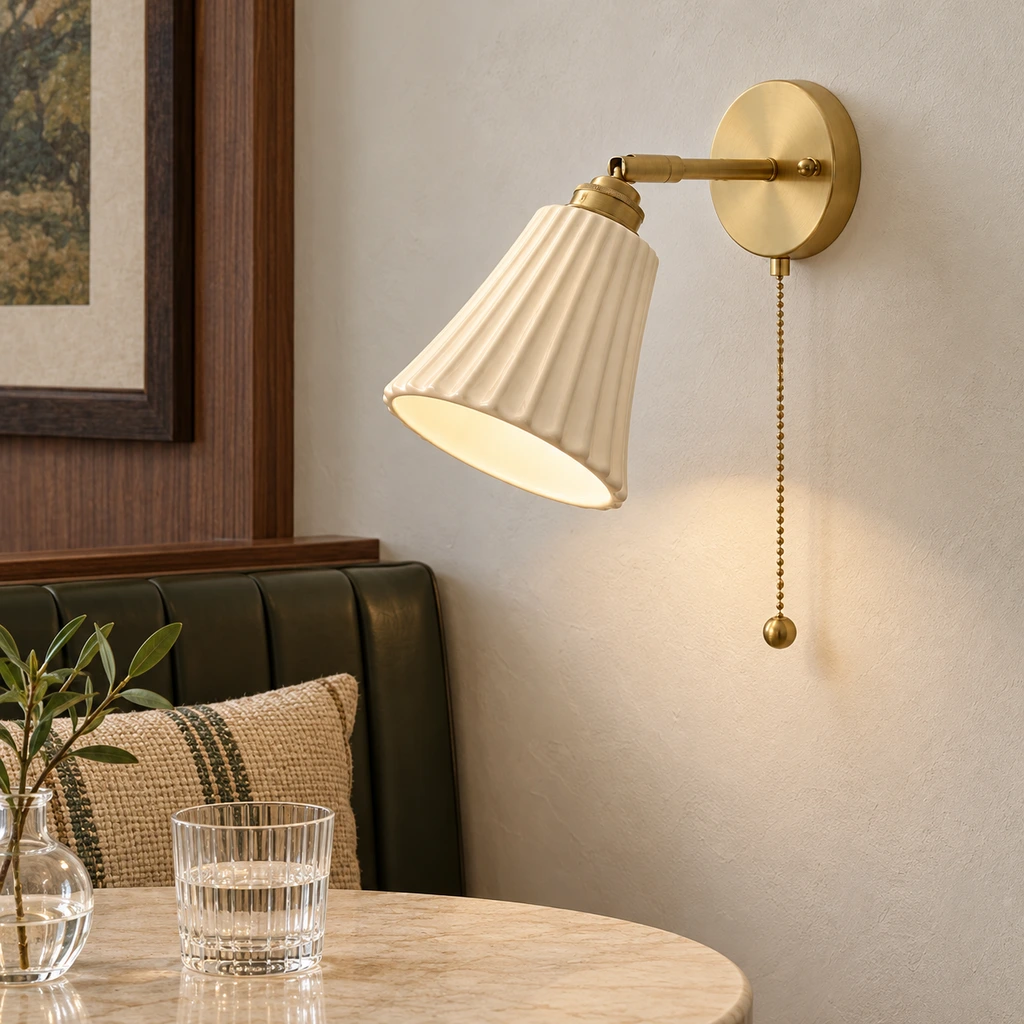 Elena Nordic Ribbed Copper Ceramic Wall Sconce product image 7