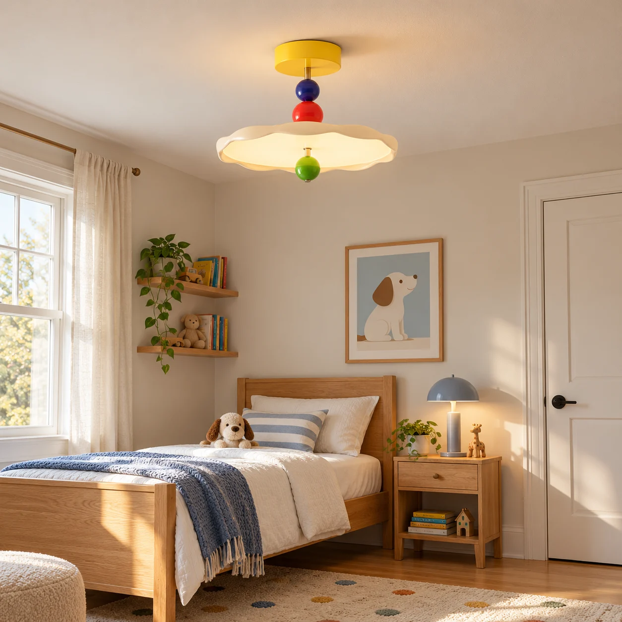 Milo Memphis flush mount in a kids bedroom