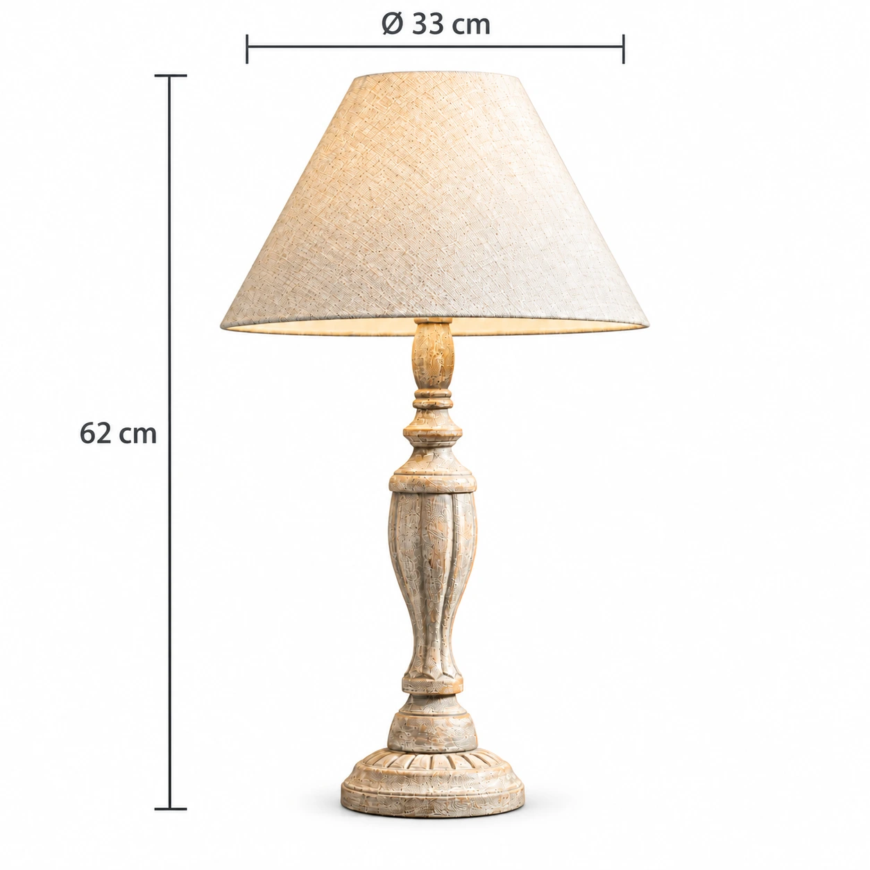 Hayes table lamp dimensions diameter 33 cm overall height 62 cm