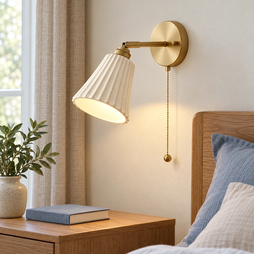 Elena Nordic Ribbed Copper Ceramic Wall Sconce product image 5