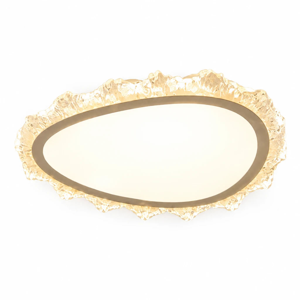 Aurora organic pebble flush mount on white background