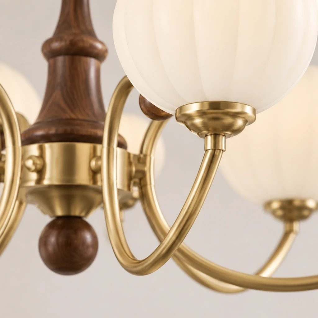 Gold-tone curved arm and cup detail