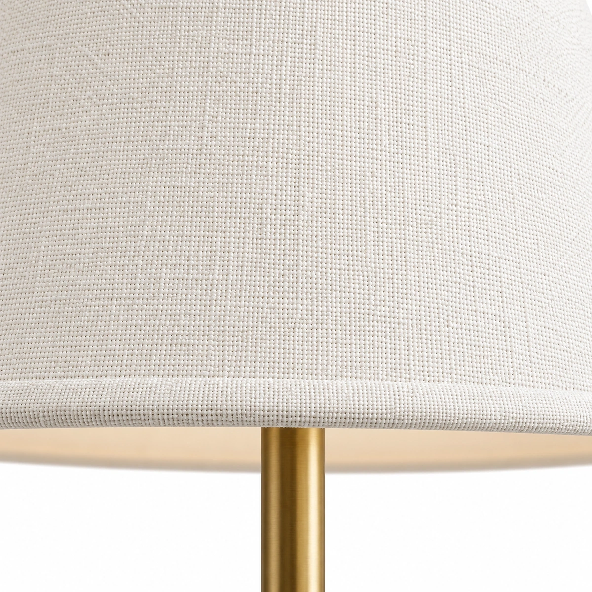 Close view of the Clara white tapered fabric shade