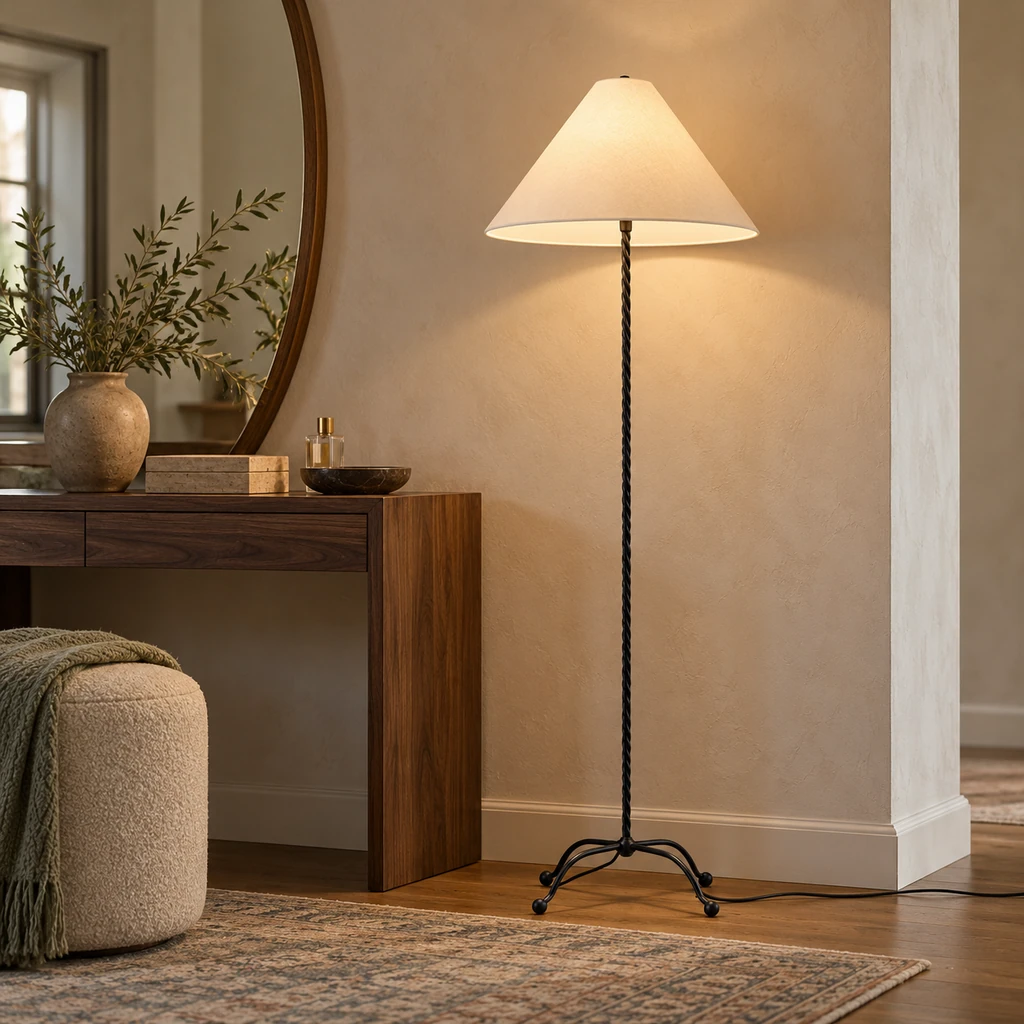 Sage floor lamp in a dressing corner