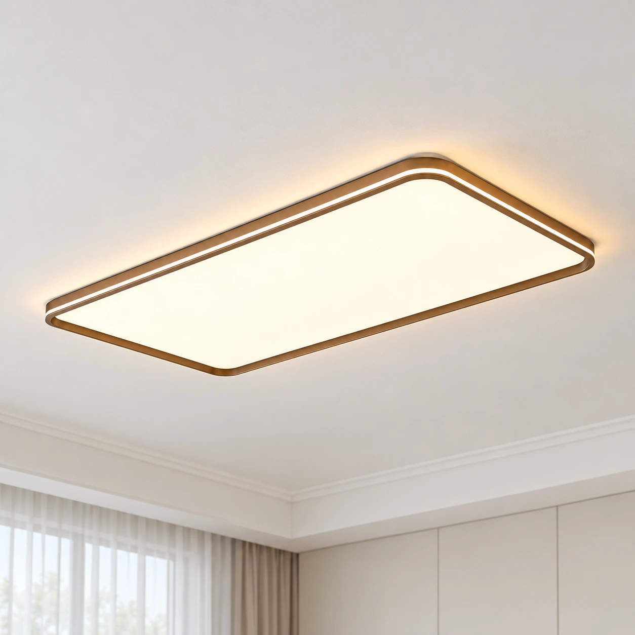 Elara Vintage Full-Spectrum Iron Acrylic Flush Mount Ceiling Light — product view
