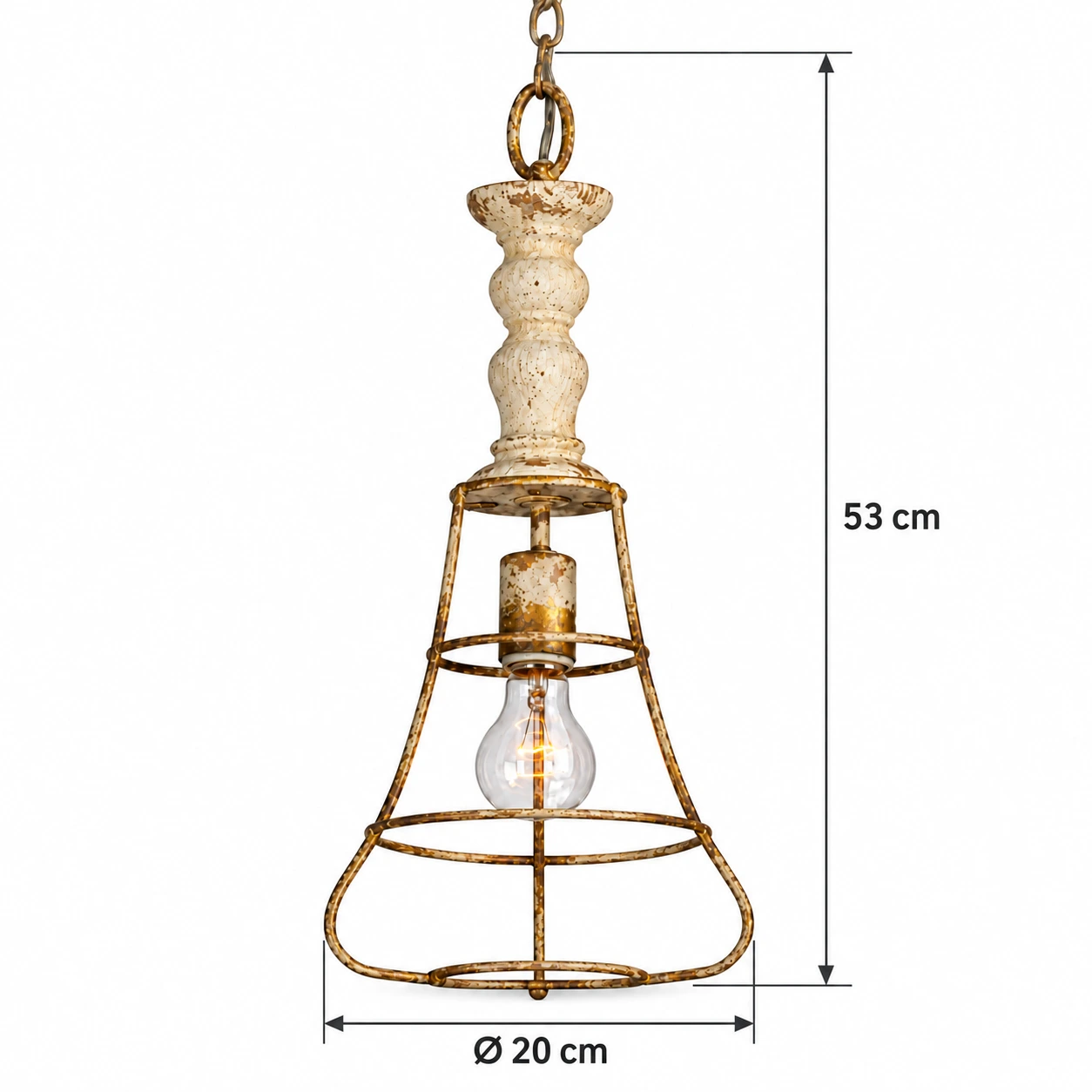 Pendant dimensions diameter 20 cm overall height 53 cm