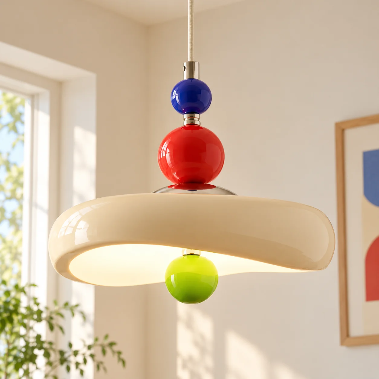 Theo Memphis colorful orb pendant close hero