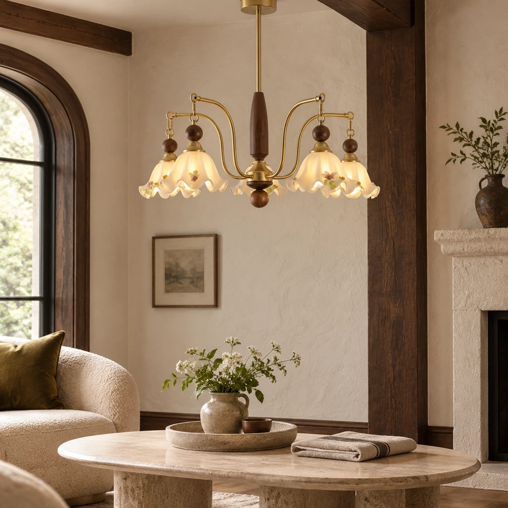 Camille chandelier in a boutique lounge