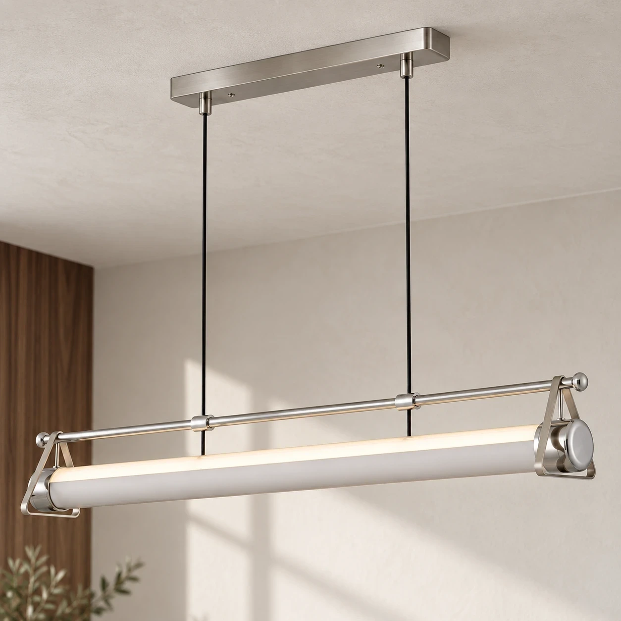 Fengshan Bauhaus Geometric Aluminum Linear Pendant Light installed in a bright interior