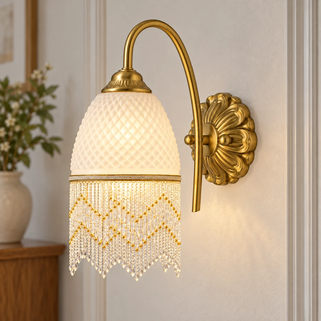 Mara Vintage Tassel Iron Glass Wall Sconce product image 9